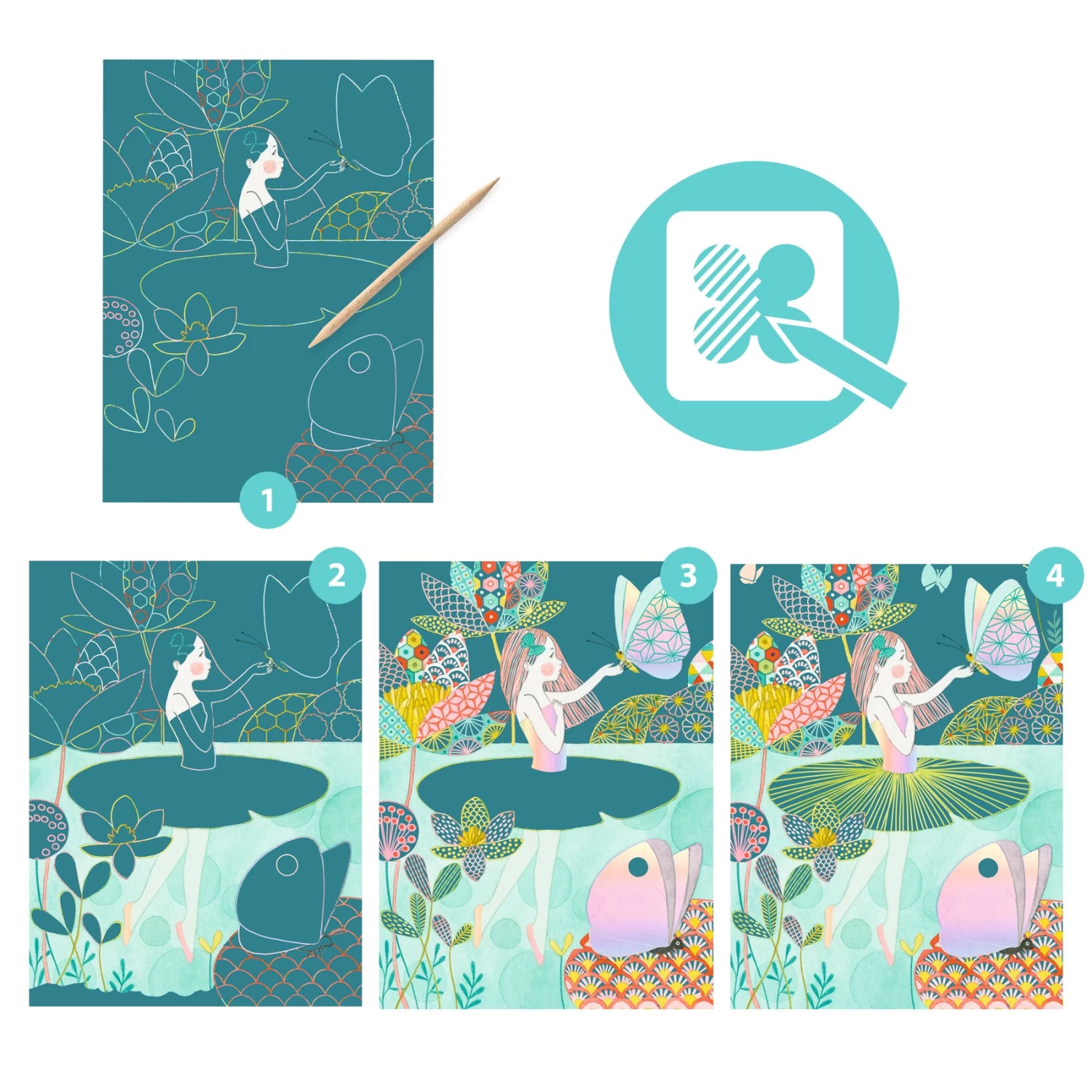 Djeco Kraskaarten De Vijver Knutselset - Afbeelding 4