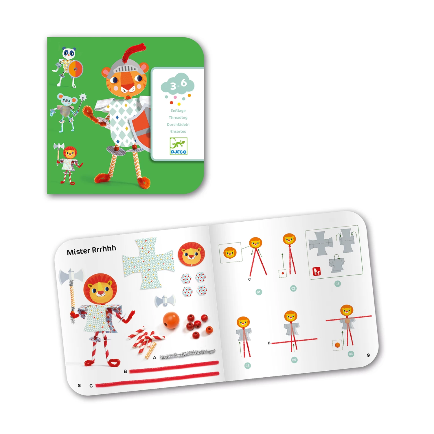 Djeco Rijgen Knutselset Mijn-Ridders - Afbeelding 2