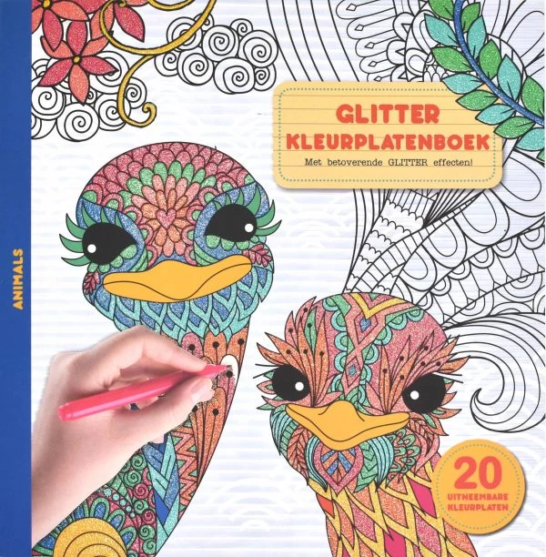 Glitter Kleurplatenboek Kleurboek Animals - Afbeelding 2