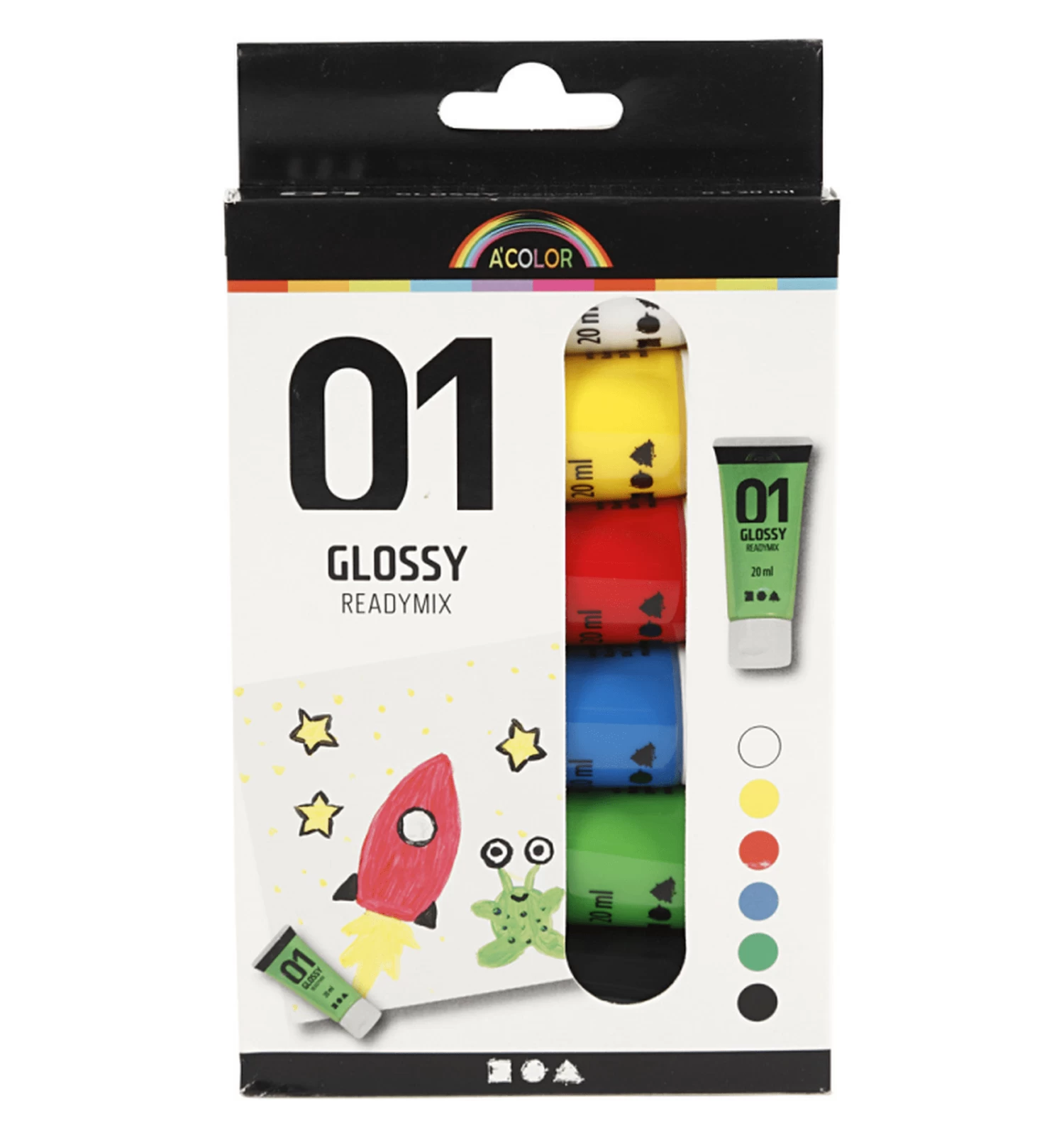 Plakkaatverf Set Glossy Primaire Kleuren - Afbeelding 2