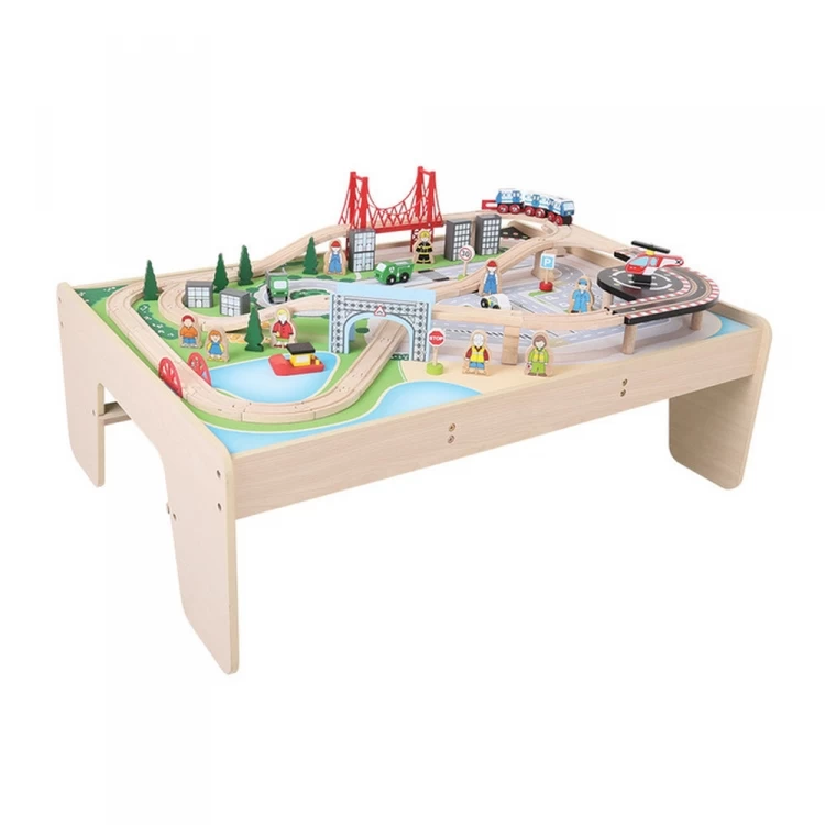 BigJigs BJT045 Treintafel City Spoortafel Houten Trein - Afbeelding 2
