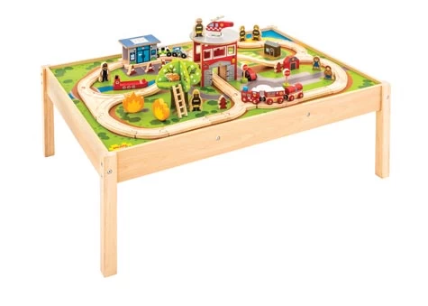 BigJigs BJT049 Treintafel Brandweer Spoortafel Houten Trein - Afbeelding 2