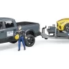 Bruder 02504 RAM-2500 Incl Autotransporter En Racing Roadster