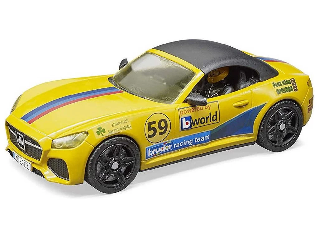 Bruder 02504 RAM-2500 Incl Autotransporter En Racing Roadster - Afbeelding 4