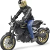 Bruder 63050 Motorrijder Met Ducati Scrambler Cafe-racer