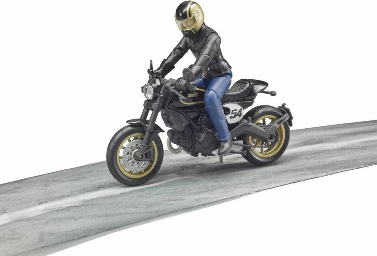 Bruder 63050 Motorrijder Met Ducati Scrambler Cafe-racer - Afbeelding 4