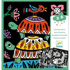 Djeco Fluwelen Kleurplaten Beestjes Knutselset