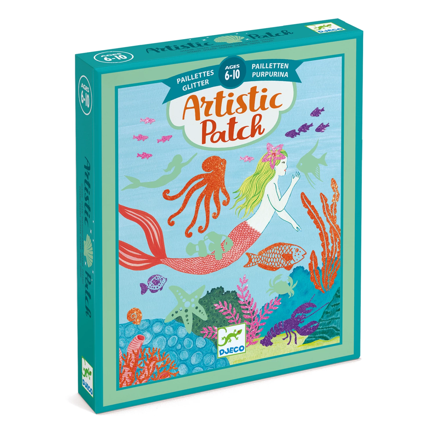 Djeco Knutselset Artistieke-glitterplaatjes Oceaan