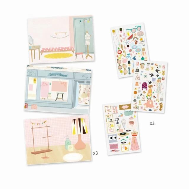 Djeco Krasplaatjes/Wrijfplaatjes Fashionista Knutselset - Afbeelding 2