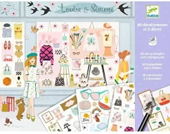 Djeco Krasplaatjes/Wrijfplaatjes Fashionista Knutselset