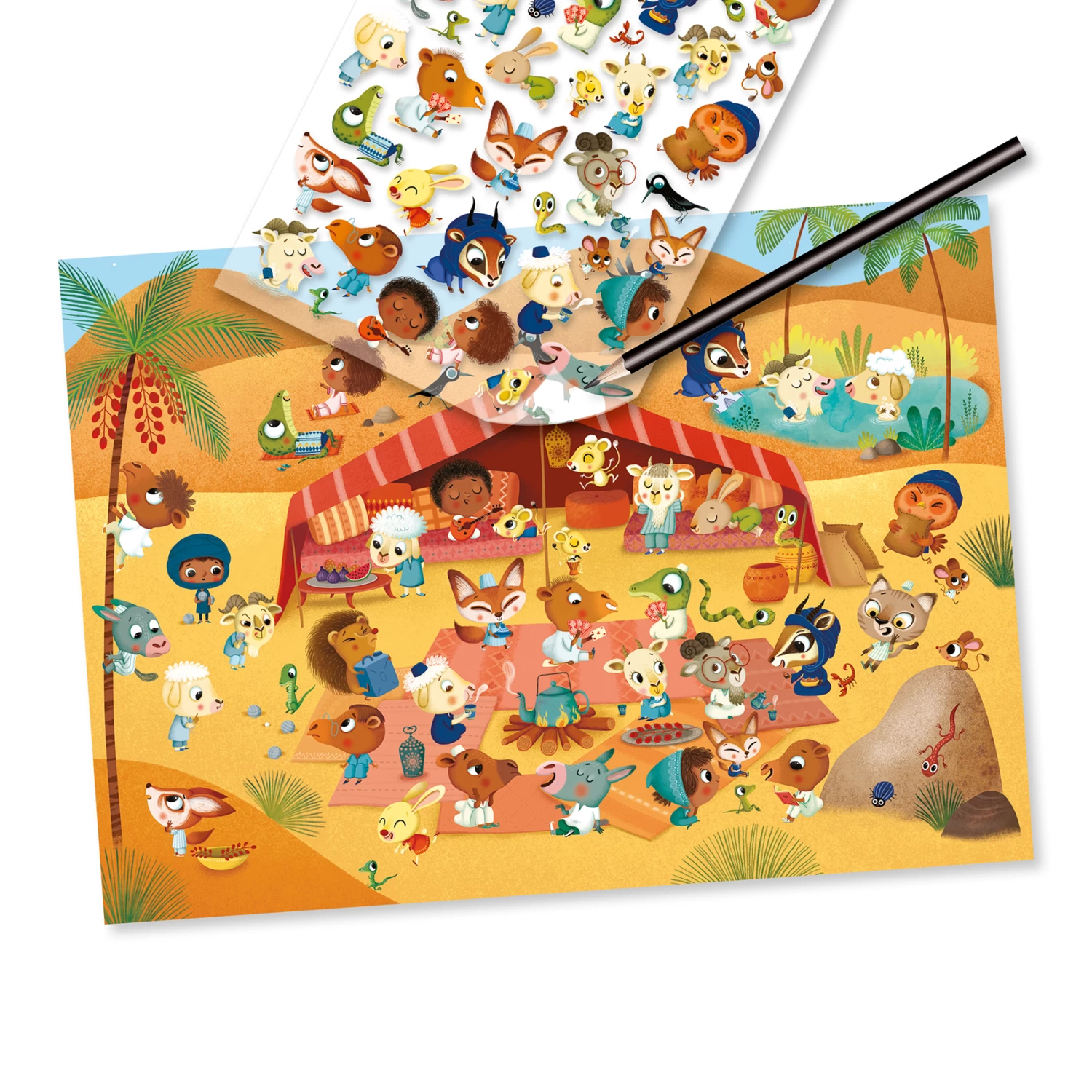 Djeco Krasplaatjes/Wrijfplaatjes Savanne Woestijn-en-noordpool - Afbeelding 3