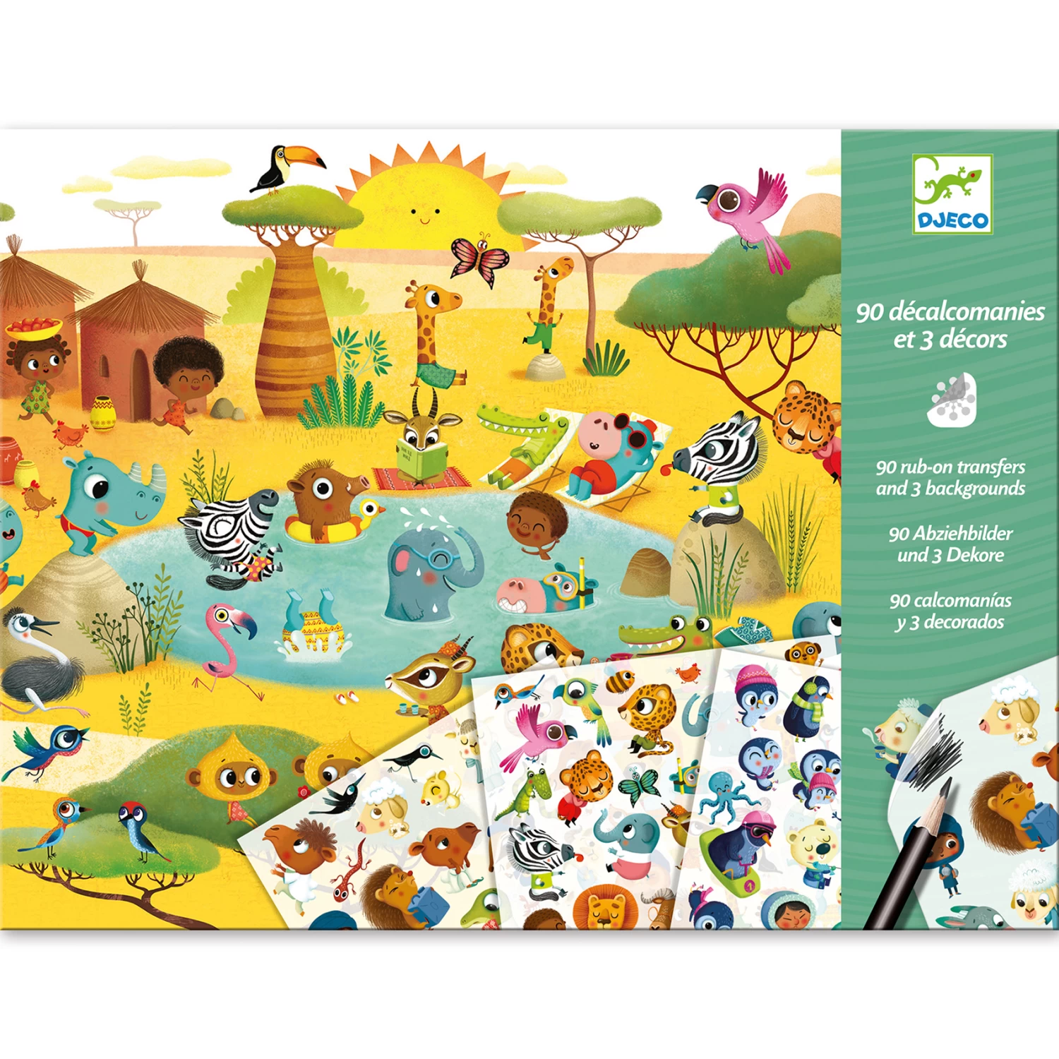 Djeco Krasplaatjes/Wrijfplaatjes Savanne Woestijn-en-noordpool
