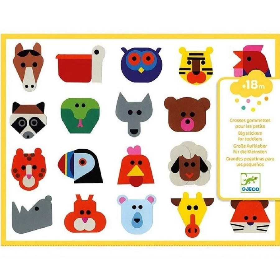 Djeco Stickers Stickerset Dierenkopjes
