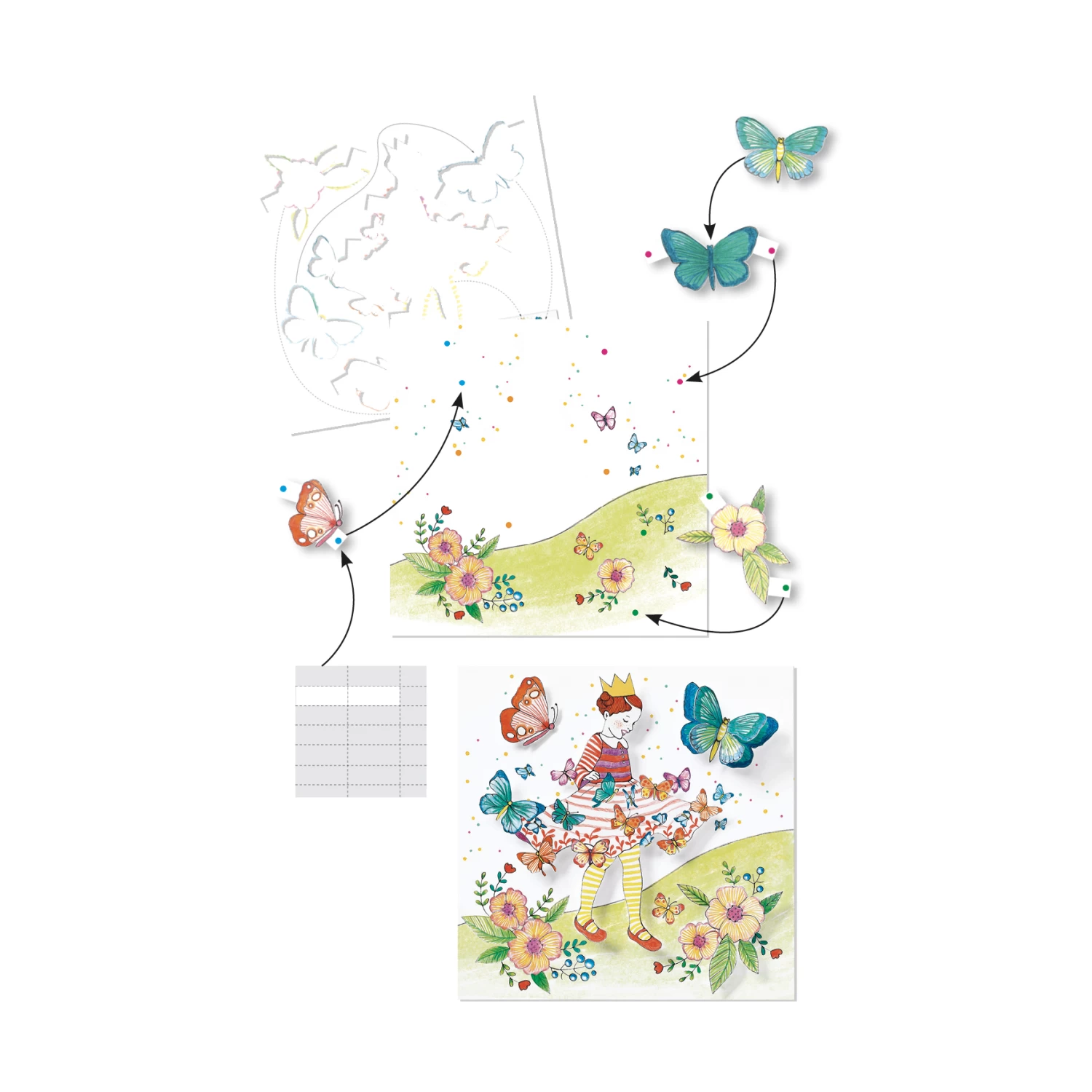 Djeco Kleurplaten-met-verrassing Vlindermeisje Knutselset - Afbeelding 2