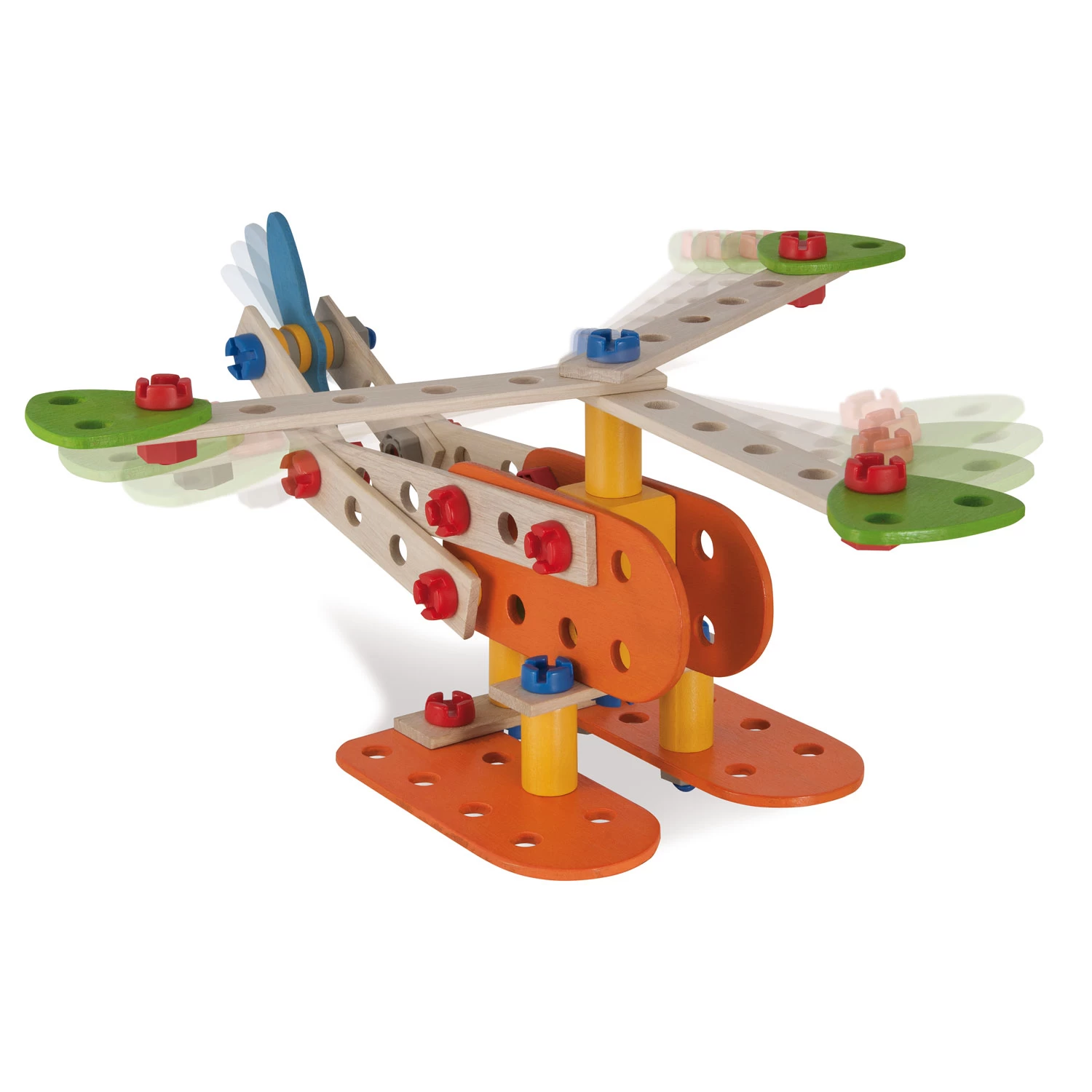 Eichhorn 4in1 Constructor 90-dlg Houten Constructie-speelgoed Bi-Plane - Afbeelding 2