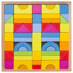 Goki 58624 Houten Blokken Regenboog In Kist
