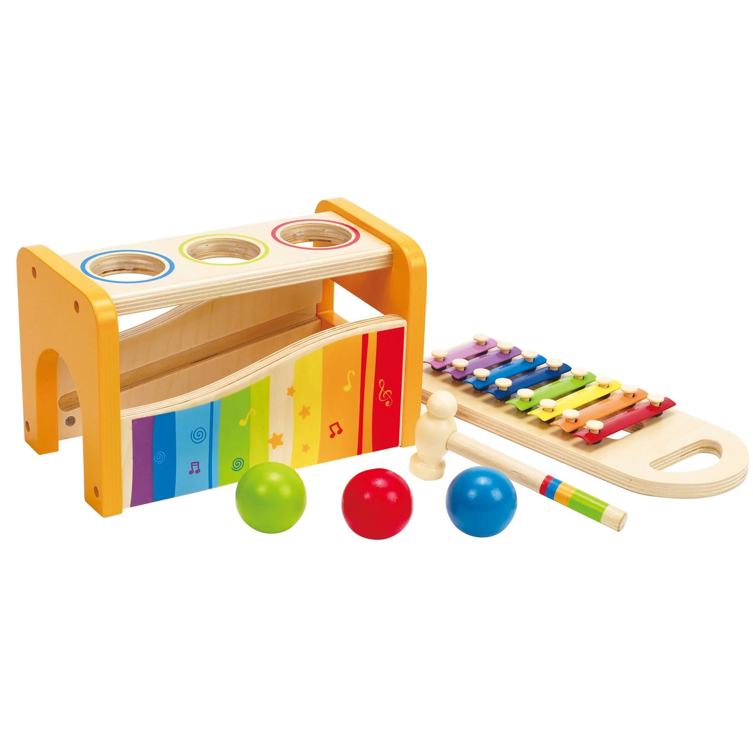 Houten Xylofoon En Hamerbank In 1 – Hape Pound And Tap Bench - Afbeelding 3