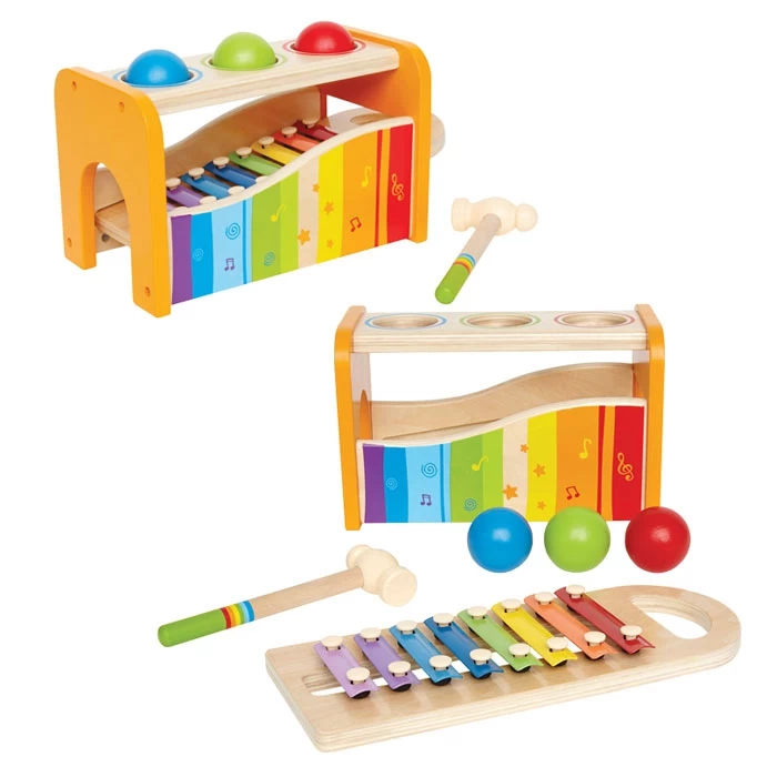 Houten Xylofoon En Hamerbank In 1 – Hape Pound And Tap Bench - Afbeelding 5