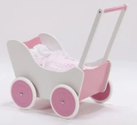 Houten Poppenwagen Pink - Afbeelding 2