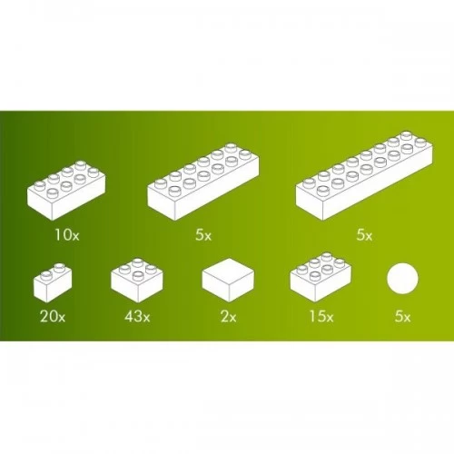 Hubelino Set Witte Bouwstenen 105-delig - Afbeelding 4