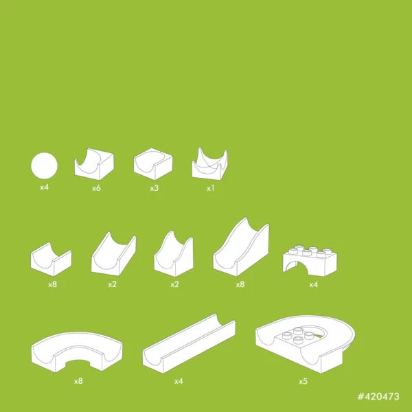 Hubelino Knikkerbaan Baanelementen 55-delig - Afbeelding 3