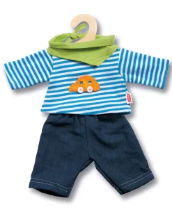 Kledingset Spijkerbroek Met Gestreept Shirt Mt. 35 – 45 Cm.