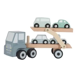 Little Dutch LD4453 Houten Autotransporter Blauw