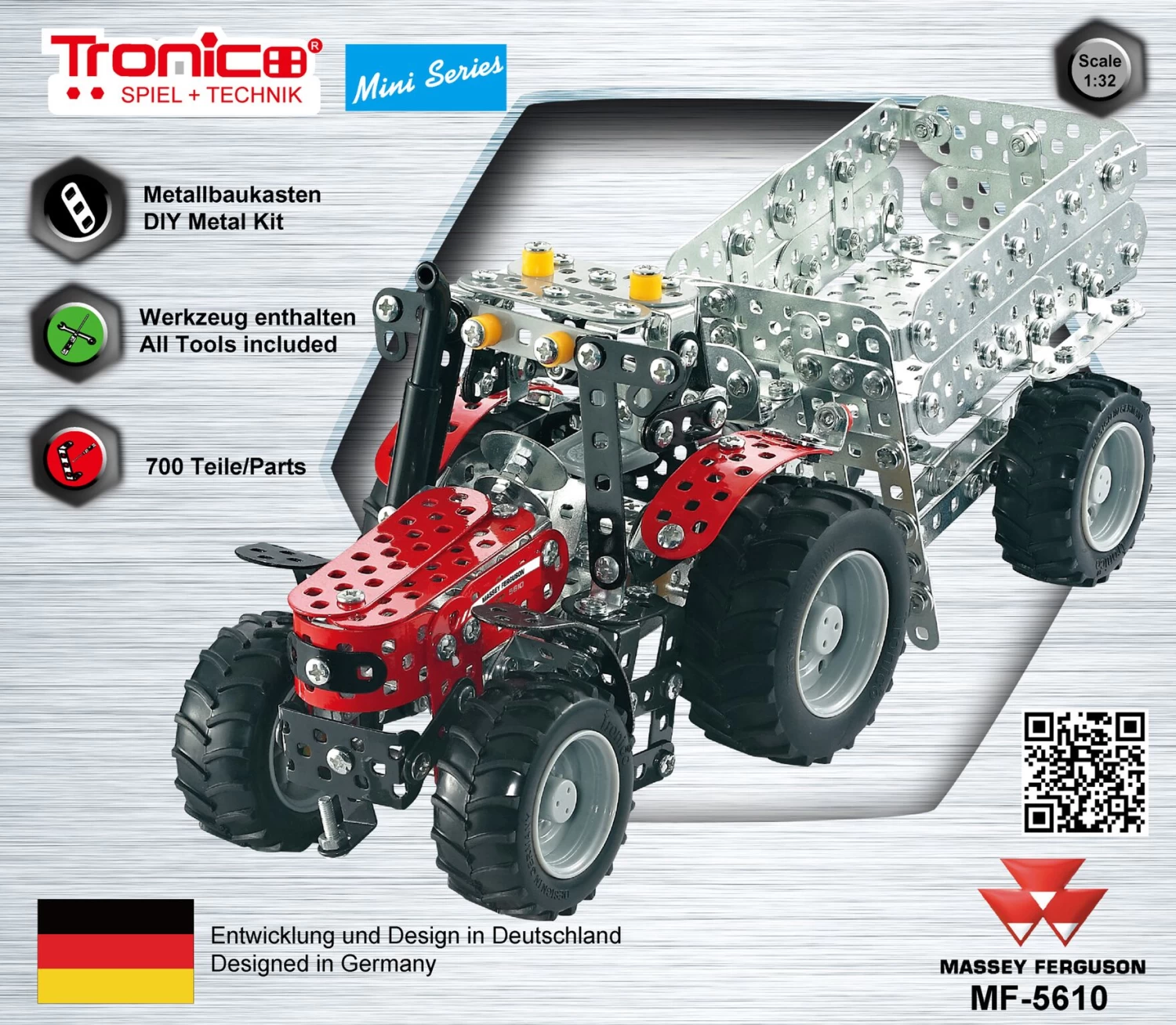 Tronico Mini Massey Ferguson MF5610 Met Aanhangwagen β 1 : 32