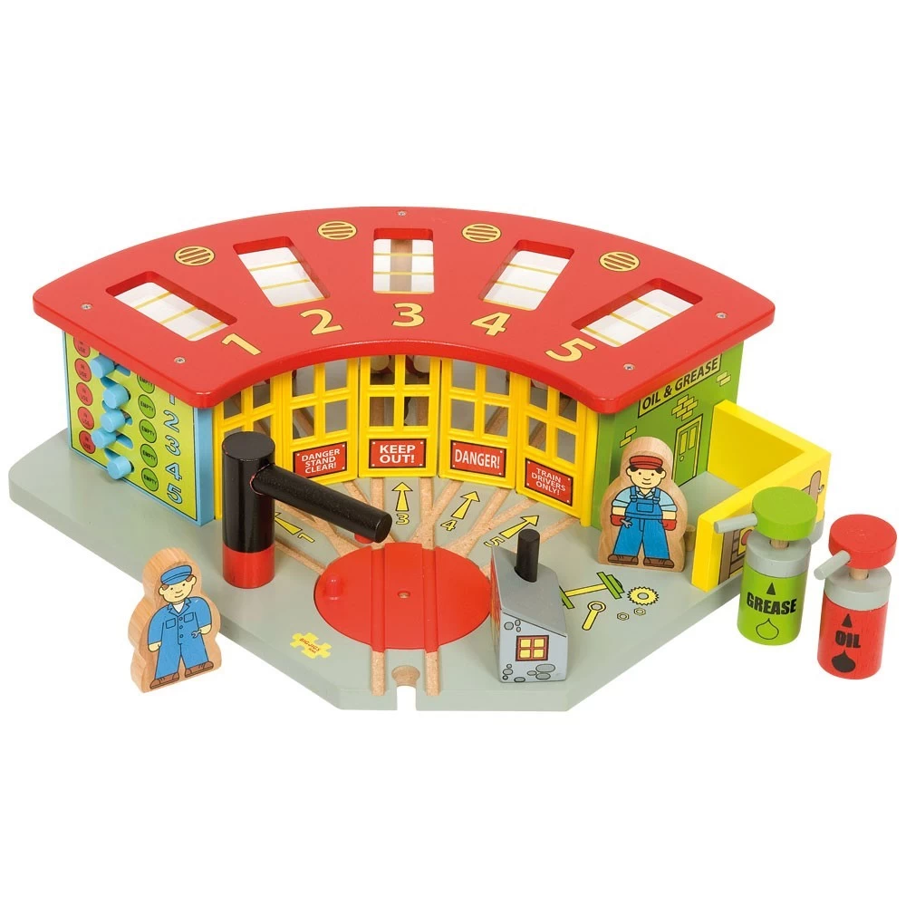 BigJigs BJT192 Rail Remise Voor 5 Treinen - Afbeelding 2