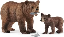 Schleich 42473 Vrouwelijke Grizzlybeer Met Jong WildLife