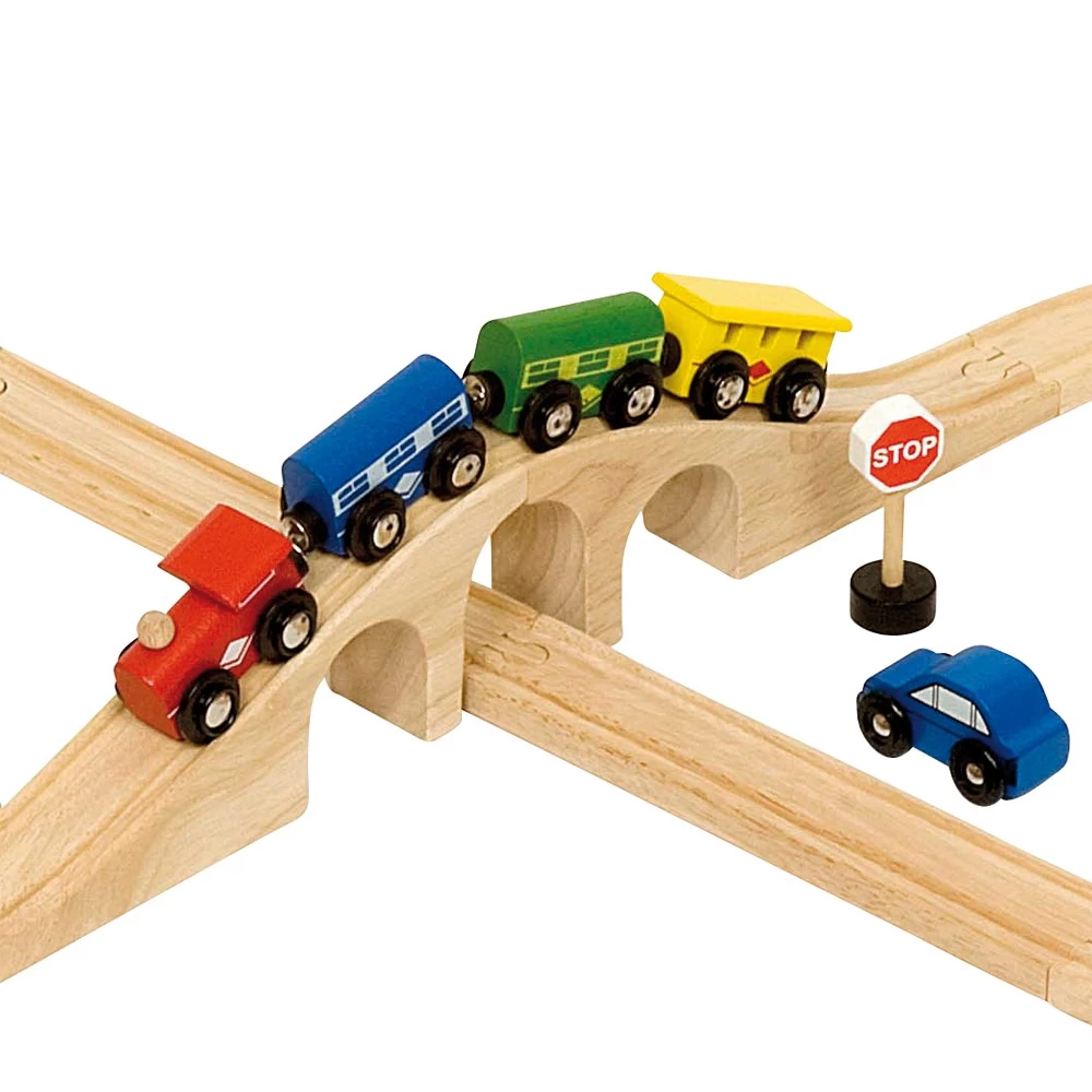 BigJigs BJT012 Treinset Grote Acht Houten Trein - Afbeelding 3