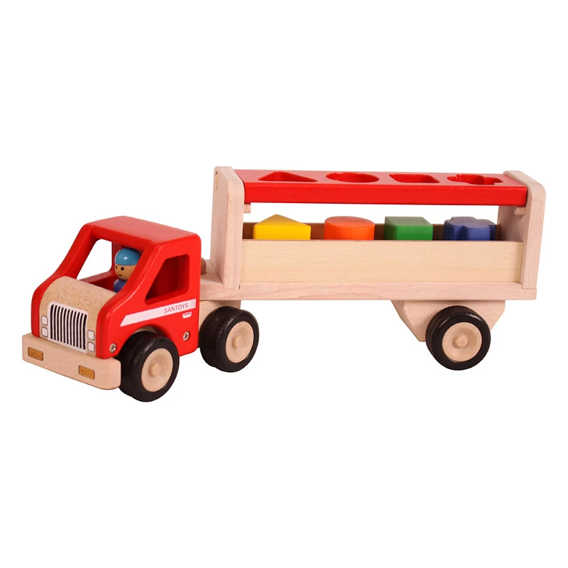 Houten Vrachtwagen Met Geometrische Vormen - Afbeelding 2