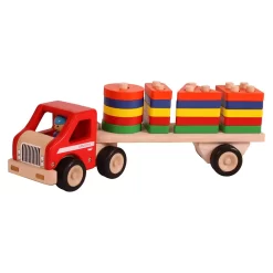 Houten Vrachtwagen Met Geometrische Vormplaten