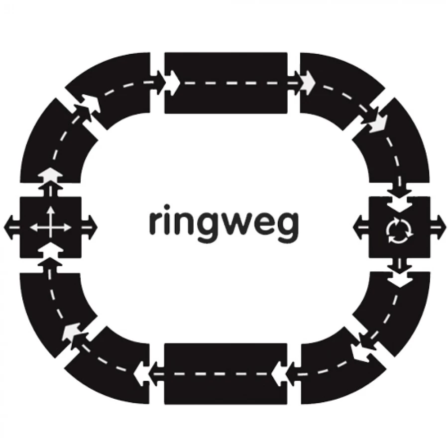 WayToPlay Ringroad Ringweg Rubber Flexibele Autobaan 12-dlg - Afbeelding 3