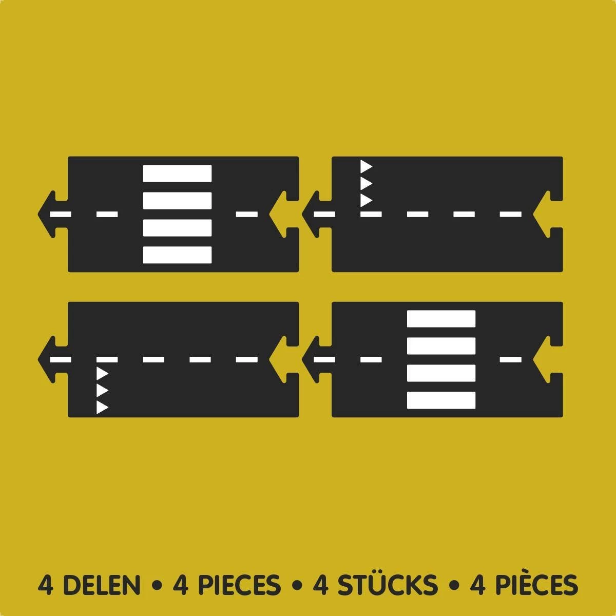 WayToPlay Straight Rubber Autobaanstukken 4pc - Afbeelding 3